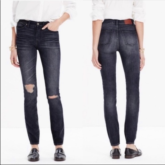 Madewell Denim - Madewell High Riser Skinny Faded Black Denim 27